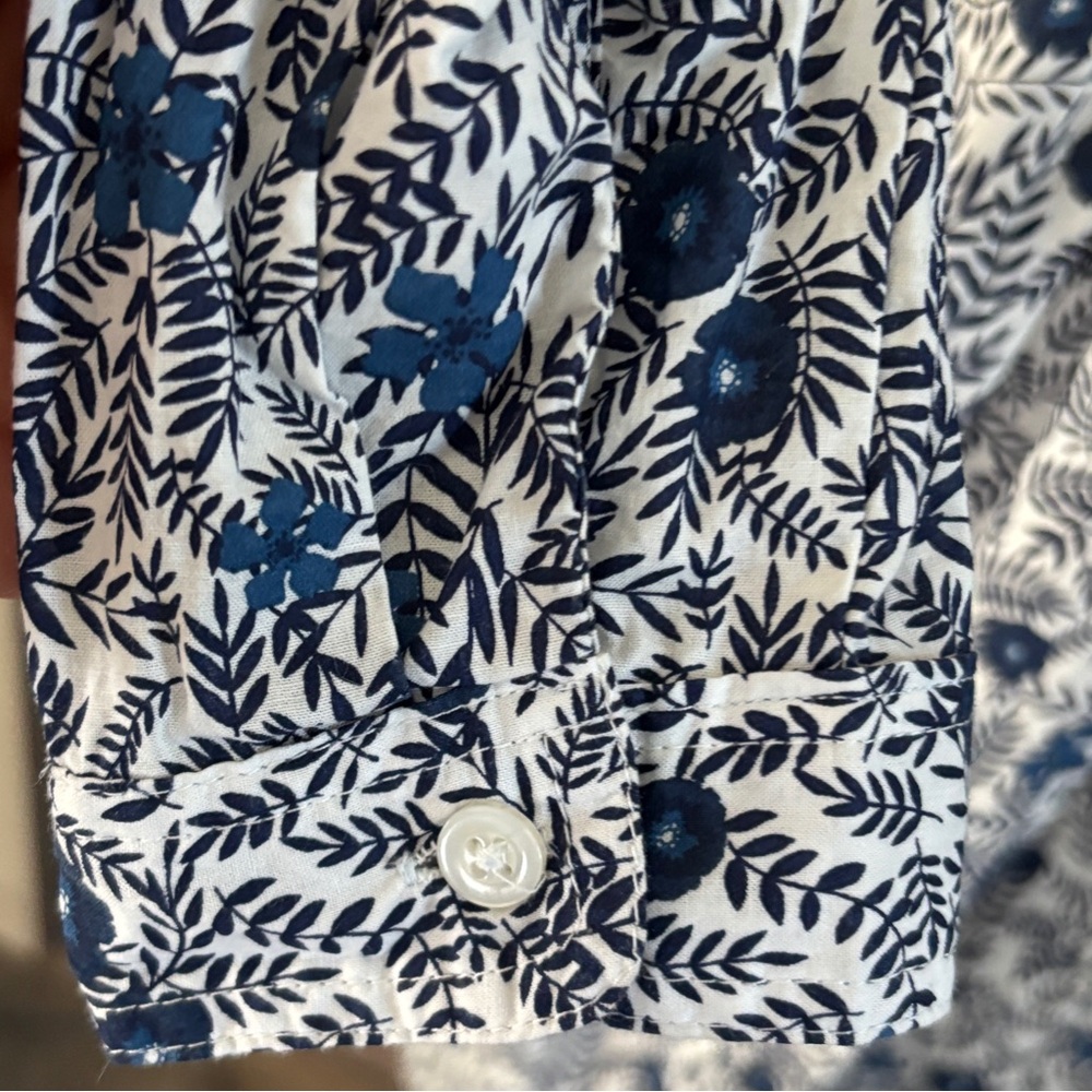 J.Crew Floral Blue and White Cotton Dress 2 - Picture 8 of 12